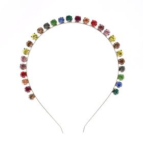 Women's Fashion Square Mixed Color Rhinestone Headband