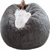 Bag Chair Cover(it was only a Cover; not a Full Bean Bag) Chair Cushion; Big Round Soft Fluffy PV Velvet Sofa Bed Cover; Living Room Furniture; Lazy S