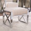 Ellison Velveteen Ottoman â€šÃ„Ã¬ Champagne w/ Chrome