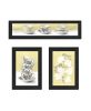 "Tea Cups & Yellow Flowers " 3-Piece Vignette by Artisan House Fenway; ; Ready to Hang Framed Print; Black Frame