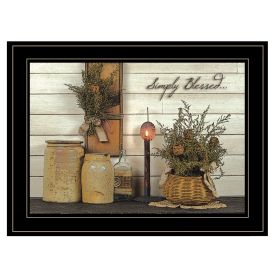 Trendy Decor 4U "Simply Blessed" Framed Wall Art; Modern Home Decor Framed Print for Living Room; Bedroom & Farmhouse Wall Decoration by Susan Boyer