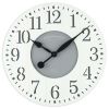 Indoor Round 23.5" White and Gray Arabic Wainscot Farmhouse Analog Wall Clock