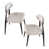 Dining Chairs set of 4, Upholstered Chairs with Metal Legs for Kitchen Dining Room Light Grey