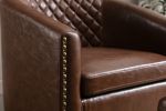 COOLMORE Accent Chair with Ottoman; Mid Century Modern Barrel Chair Upholstered Club Tub Round Arms Chair for Living Room