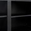 TV stand furniture with 6 storage compartments and 1 shelf cabinet; Black