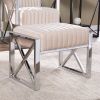 Ellison Velveteen Ottoman â€šÃ„Ã¬ Champagne w/ Chrome