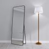 Full-Length Mirror 63"x20";  Round Corner Aluminum Alloy Frame Floor Full Body Large Mirror;  Stand or Leaning Against Wall for Living Room or Bedroom