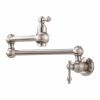 Pot Filler Faucet Wall Mount; with Double Joint Swing Arms Brushed Nickel