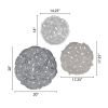 Rossi Textured Feather 3-piece Metal Disc Wall Decor Set