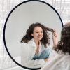 Black 36 IN Metal Round mirror