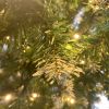 Upside Down Green Christmas Tree; Xmas Tree with LED Warm White Lights; Green leaves with part spraying White; Reinforced Metal Base &amp; Easy Assemb