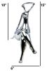 Isabella Resin Woman Sculpture, Chrome - Size 15" x 7" x 6"