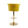 COOLMORE Swivel Bar Stools Set of 2 Adjustable Counter Height Chairs with Footrest for Kitchen, Dining Room 2PC/SET