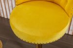 COOLMORE Swivel Bar Stools Set of 2 Adjustable Counter Height Chairs with Footrest for Kitchen, Dining Room 2PC/SET