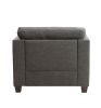 Laurissa Chair &amp; 3 Pillows in Light Charcoal Linen 52407