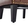 COOLMORE Accent Chair with Ottoman; Mid Century Modern Barrel Chair Upholstered Club Tub Round Arms Chair for Living Room