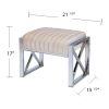 Ellison Velveteen Ottoman â€šÃ„Ã¬ Champagne w/ Chrome