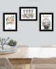 "Rise & Shine Kitchen Collection" 3-Piece Vignette By Michele Norman; Ready to Hang Framed Print; Black Frame