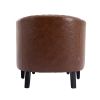 COOLMORE Accent Chair with Ottoman; Mid Century Modern Barrel Chair Upholstered Club Tub Round Arms Chair for Living Room