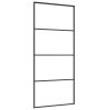 Sliding Door Frosted ESG Glass and Aluminum 35.4"x80.7" Black