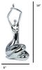 Elizabeth Resin Woman Sculpture Mini, Chrome - Size 12.5" x 4" x 5.5"