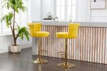 COOLMORE Swivel Bar Stools Set of 2 Adjustable Counter Height Chairs with Footrest for Kitchen, Dining Room 2PC/SET