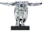 Saluting Man Resin Sculpture, Large, Chrome, Small - Size 12.5" x 17" x 8"