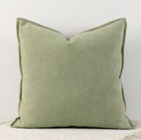 Living Room Sofa Herringbone Pattern Chenille Pillowcase (Option: Matcha Green-65x65cm)