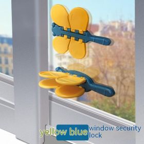 Children's Safety Protection Window Lock Punch-free Anti-pinching (Option: Yellow And Blue)