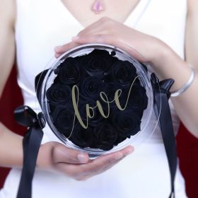 Acrylic Flower Sugar Bag Birthday Gift (Color: Black)