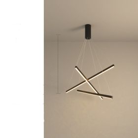 Modern Simple Atmosphere Light Luxury Small Apartment Pick High School Empty Lamps Chandelier (Option: Black style 3head-110V monochrome warm light)