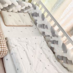 Six-strand Bed Fence Twist Braid New Hand-woven Long Knotted Pillow (Option: White And Gray-6 Shares 240cm)