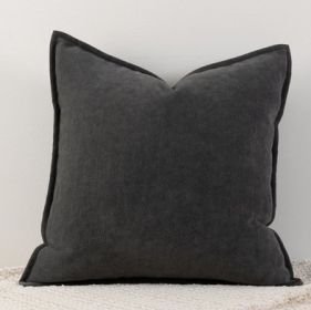 Living Room Sofa Herringbone Pattern Chenille Pillowcase (Option: Dark Grey-65x65cm)