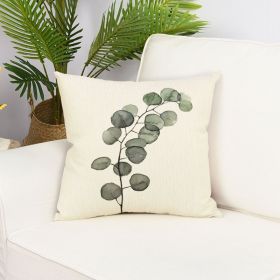 Green Small Leaf Plant Pillow Cover (Option: Style2865-45 X45cm Without Pillow)