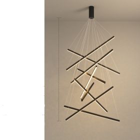 Modern Simple Atmosphere Light Luxury Small Apartment Pick High School Empty Lamps Chandelier (Option: Black style 9head-110V monochrome warm light)