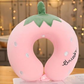Cartoon Memory Cotton U-shaped Cervical Pillow (Option: Strawberry)