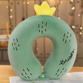 Cartoon Memory Cotton U-shaped Cervical Pillow (Option: Cactus)