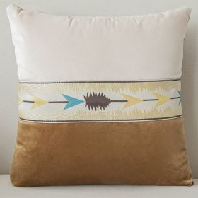 Solid Color Patchwork With Thickened Fabric Pillowcase Cover (Option: Coffee-45X45cm pillowcase)
