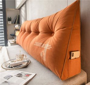 Pillow Soft Bag Triangle Sofa Back Cushion Removable And Washable (Option: Fantasy Orange-100x 50x20cm)