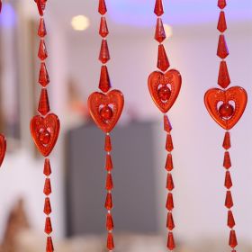 Household Plastic Crystal Acrylic Door Chain Decoration (Option: All red-110x190)