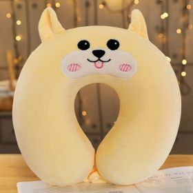 Cartoon Memory Cotton U-shaped Cervical Pillow (Option: Yellow puppy)