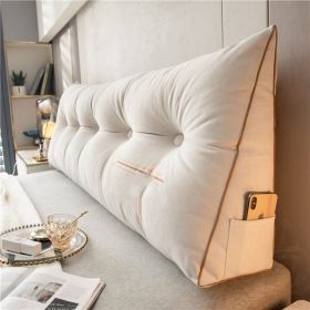 Pillow Soft Bag Triangle Sofa Back Cushion Removable And Washable (Option: Elegant White-100x 50x20cm)
