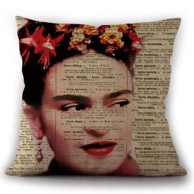 Self-portrait Oil Painting Linen Cushion Pillowcase (Option: 14style-45x45cm)