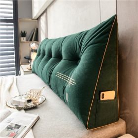 Pillow Soft Bag Triangle Sofa Back Cushion Removable And Washable (Option: Monet Green-180x50x20cm)