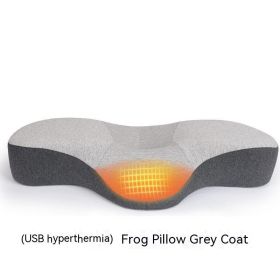 Space Memory Cotton Filling Low Thin Pillow (Option: USB Thermal Therapy-Gray)