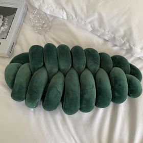 Simple Spandex Caterpillar Woven Pillow (Option: Dark Green-45x25CM)