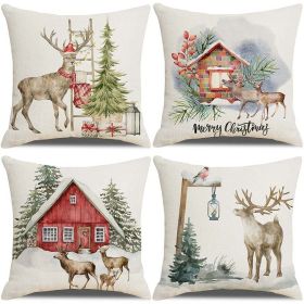Sofa Living Room Christmas Pillow Cover Combination (Option: 1067Style-45x45cm)