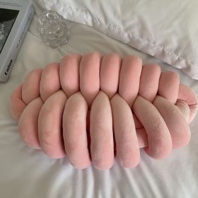 Simple Spandex Caterpillar Woven Pillow (Option: Pink-45x25CM)