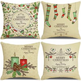Sofa Living Room Christmas Pillow Cover Combination (Option: 1057Style-45x45cm)