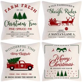 Sofa Living Room Christmas Pillow Cover Combination (Option: 1077Style-45x45cm)